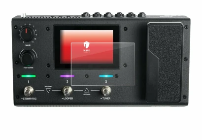 Image de l'appareil Headrush MX5 avec une grande variété de protections d'écran.