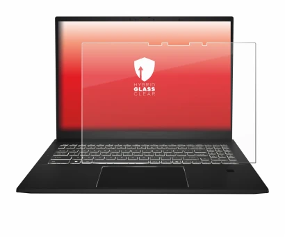 Image de l'appareil MSI Summit E16 AI Studio avec une grande variété de protections d'écran.