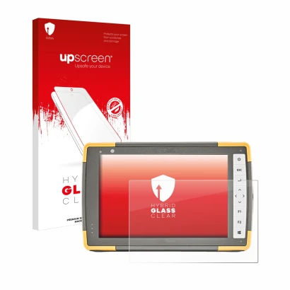 Face avant d’un emballage produit avec le logo de la marque upscreen. À côté, l’appareil Topcon FC-6000 est représenté avec la