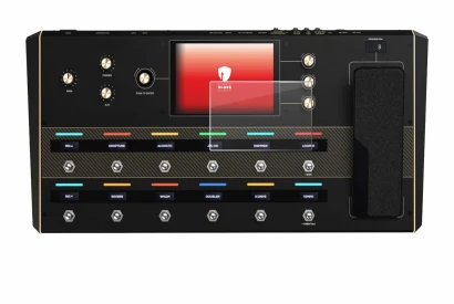 Image de l'appareil Headrush Prime avec une grande variété de protections d'écran.