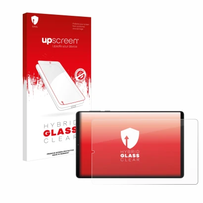 Face avant d’un emballage produit avec le logo de la marque upscreen. À côté, l’appareil Lenovo Legion Y700 (2024) est représe