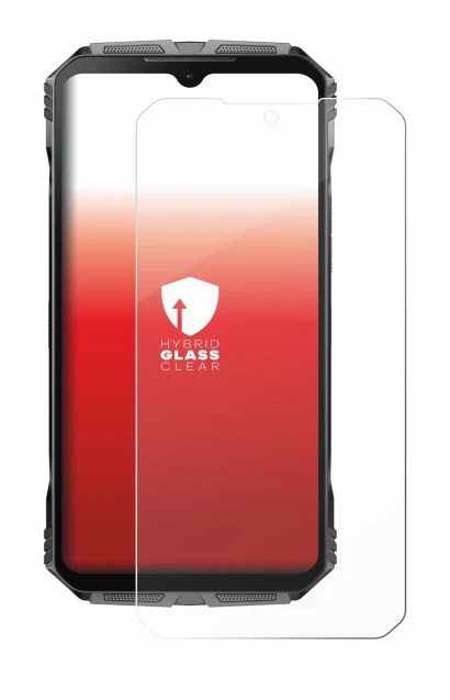 Image de l'appareil Doogee S Cyber avec une grande variété de protections d'écran.