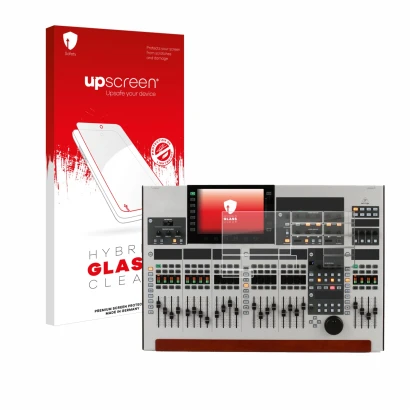 Face avant d’un emballage produit avec le logo de la marque upscreen. À côté, l’appareil Behringer Wing (Ensemble composé de 1