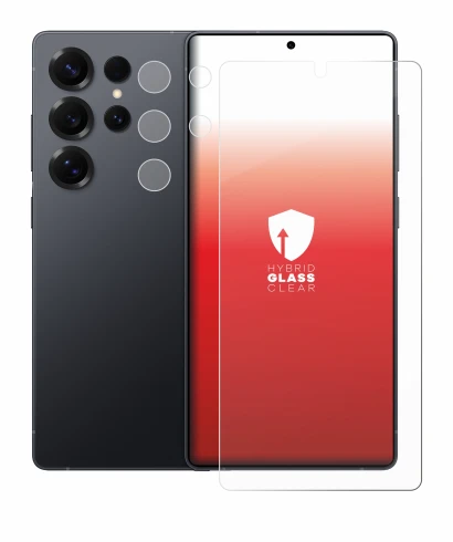 Image de l'appareil Samsung Galaxy S25 Ultra Enterprise Edition (Avant+Caméra) avec une grande variété de protections d'écran.