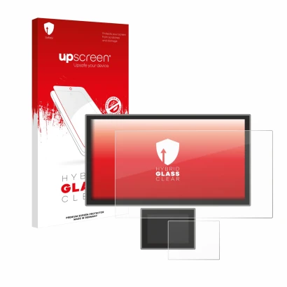 Face avant d’un emballage produit avec le logo de la marque upscreen. À côté, l’appareil Icom IC-7760 est représenté avec la p