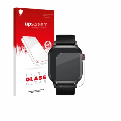 Face avant d’un emballage produit avec le logo de la marque upscreen. À côté, l’appareil Haylou Iron Neo 1.95" est représenté 