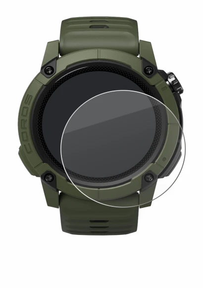 Image de l'appareil Coros NOMAD avec une grande variété de protections d'écran.