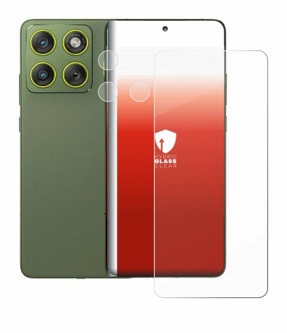 Image de l'appareil Motorola Edge 70 (Avant+Caméra) avec une grande variété de protections d'écran.