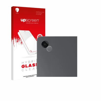 Face avant d’un emballage produit avec le logo de la marque upscreen. À côté, l’appareil Samsung Galaxy Tab A11 Plus 5G 11" (C