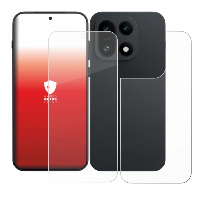 Image de l'appareil OnePlus 15 (Avant+Arrière) avec une grande variété de protections d'écran.