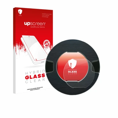 Face avant d’un emballage produit avec le logo de la marque upscreen. À côté, l’appareil OOONO P-DISC NO1 est représenté avec 