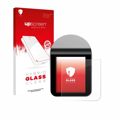 Face avant d’un emballage produit avec le logo de la marque upscreen. À côté, l’appareil KitchenBoss G330 est représenté avec 