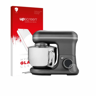 Face avant d’un emballage produit avec le logo de la marque upscreen. À côté, l’appareil MEDION MD 18420 est représenté avec l