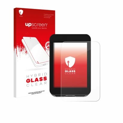 Face avant d’un emballage produit avec le logo de la marque upscreen. À côté, l’appareil Bikevee BKV310A 2.4" est représenté a