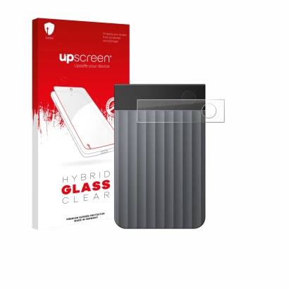 Face avant d’un emballage produit avec le logo de la marque upscreen. À côté, l’appareil PLAUD Note Pro est représenté avec la
