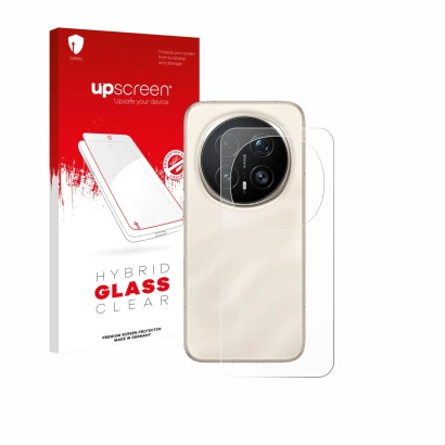 Face avant d’un emballage produit avec le logo de la marque upscreen. À côté, l’appareil Honor Magic 8 Pro (Arrière) est repré