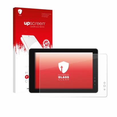 Face avant d’un emballage produit avec le logo de la marque upscreen. À côté, l’appareil Lilliput 719/T 7" est représenté avec