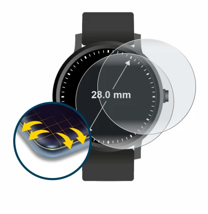 Image de l'appareil Montres (Circulaire, ø: 28 mm) avec une grande variété de protections d'écran.