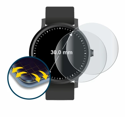 Image de l'appareil Montres (Circulaire, ø: 30 mm) avec une grande variété de protections d'écran.