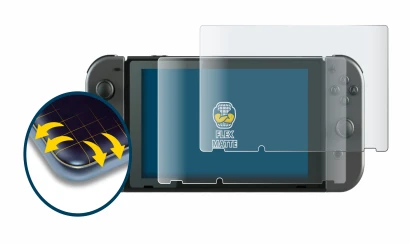Image de l'appareil Nintendo Switch avec une grande variété de protections d'écran.