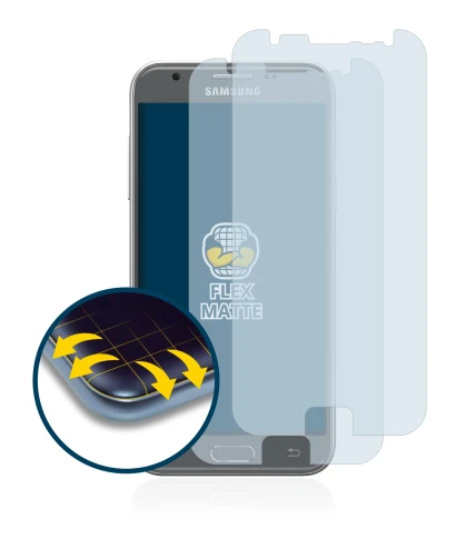 Image de l'appareil Samsung Galaxy J3 2017 avec une grande variété de protections d'écran.