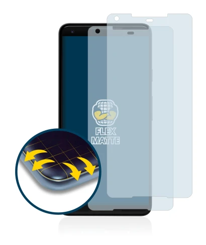 Image de l'appareil Google Pixel 2 XL avec une grande variété de protections d'écran.
