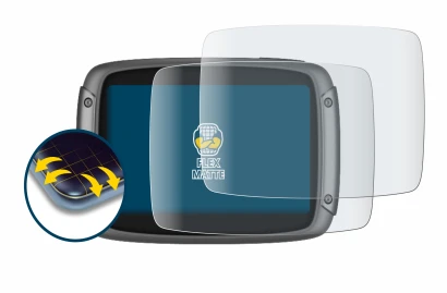Image de l'appareil TomTom Rider 550 avec une grande variété de protections d'écran.
