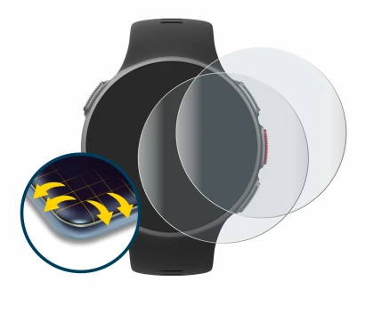 Image de l'appareil Polar Vantage V avec une grande variété de protections d'écran.