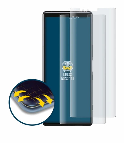 Image de l'appareil Sony Xperia 1 avec une grande variété de protections d'écran.