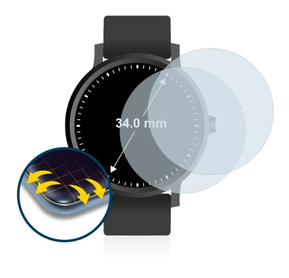 Image de l'appareil Circulaire Displays (ø: 34 mm) avec une grande variété de protections d'écran.