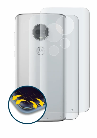 Image de l'appareil Motorola Moto G7 Plus (Arrière) avec une grande variété de protections d'écran.