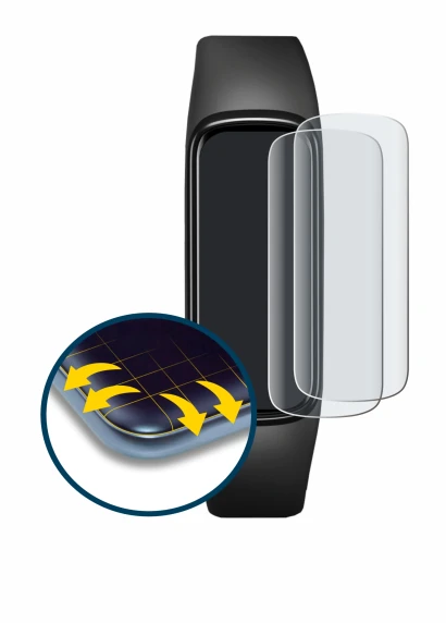 Image de l'appareil Samsung Galaxy Fit e avec une grande variété de protections d'écran.