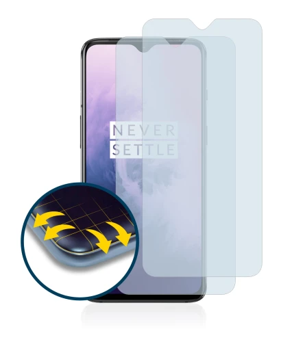 Image de l'appareil OnePlus 7 avec une grande variété de protections d'écran.