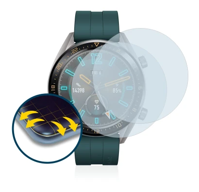 Image de l'appareil Huawei Watch GT Active avec une grande variété de protections d'écran.