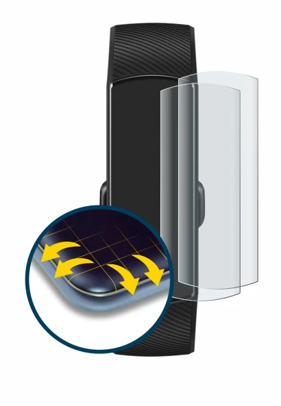 Image de l'appareil Honor Band 5 avec une grande variété de protections d'écran.