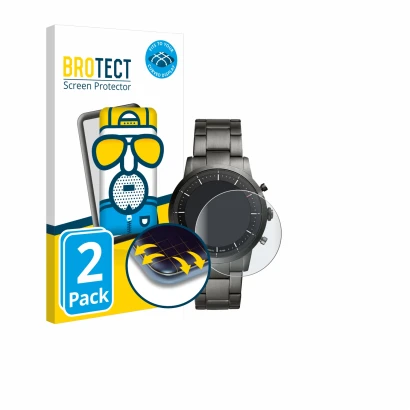 Face avant d’un emballage produit avec le logo de la marque BROTECT. À côté, l’appareil Fossil Collider HR est représenté avec