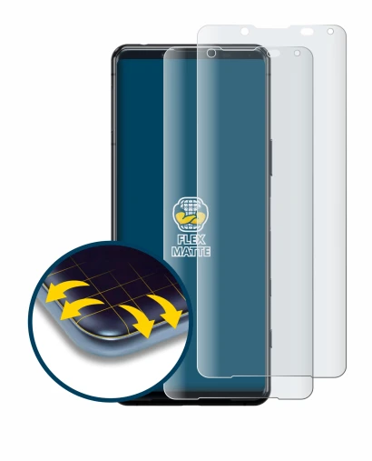 Image de l'appareil Sony Xperia 5 II avec une grande variété de protections d'écran.