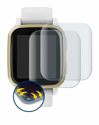 Image de l'appareil Garmin Venu Sq avec une grande variété de protections d'écran.