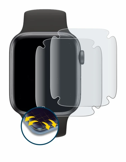 Image de l'appareil Apple Watch SE (40 mm) avec une grande variété de protections d'écran.