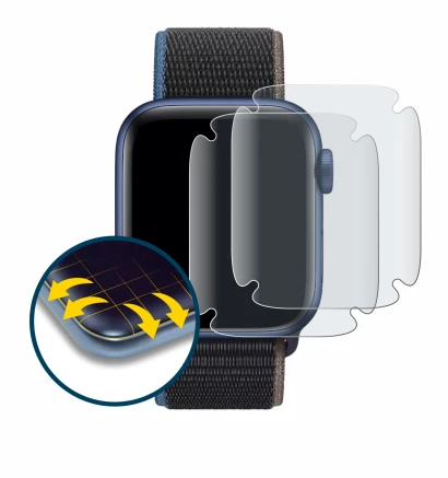 Image de l'appareil Apple Watch Series 6 (40 mm) avec une grande variété de protections d'écran.