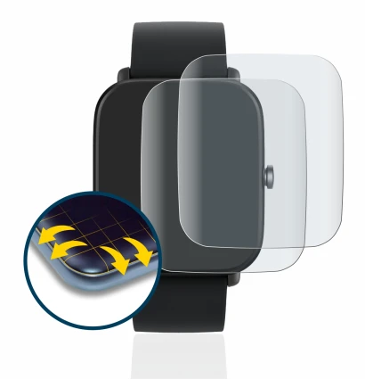 Image de l'appareil Huami Amazfit Bip U avec une grande variété de protections d'écran.