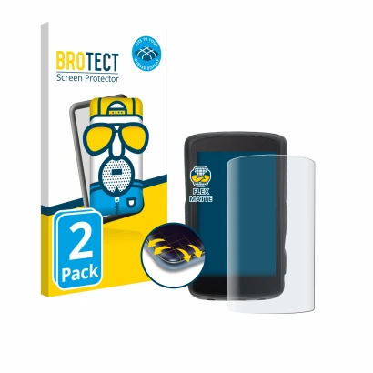 Face avant d’un emballage produit avec le logo de la marque BROTECT. À côté, l’appareil Hammerhead Karoo 2 est représenté avec