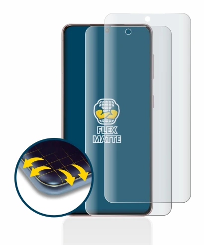 Image de l'appareil Samsung Galaxy S21 5G avec une grande variété de protections d'écran.