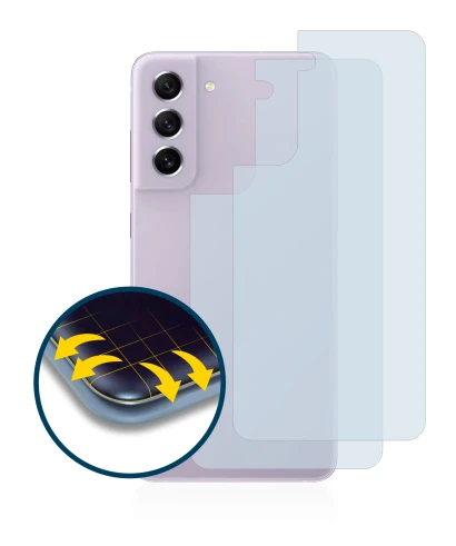 Image de l'appareil Samsung Galaxy S21 FE 5G (Arrière) avec une grande variété de protections d'écran.