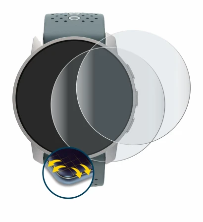 Image de l'appareil Suunto 9 Peak avec une grande variété de protections d'écran.