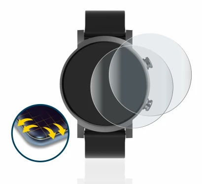 Image de l'appareil Mobvoi Ticwatch E3 avec une grande variété de protections d'écran.