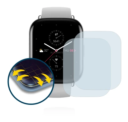 Image de l'appareil Huami Amazfit Zepp E Square avec une grande variété de protections d'écran.