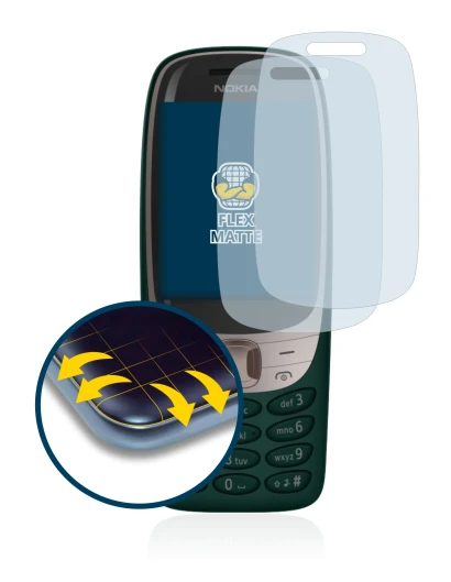 Image de l'appareil Nokia 6310 (2021) avec une grande variété de protections d'écran.