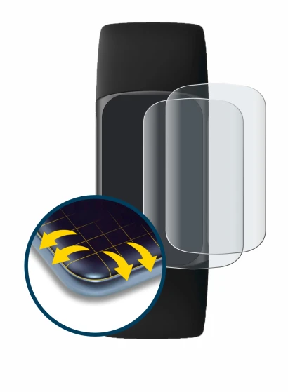 Image de l'appareil Fitbit Charge 5 avec une grande variété de protections d'écran.