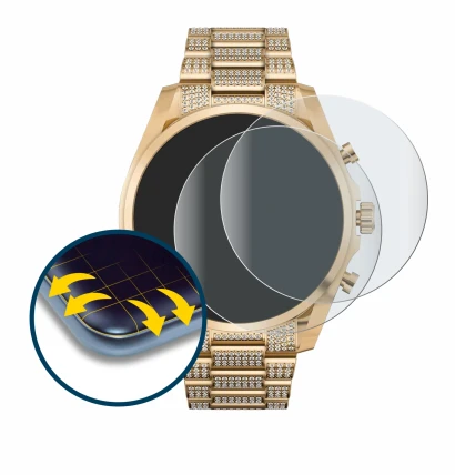 Image de l'appareil Michael Kors Access Gen 6 Bradshaw avec une grande variété de protections d'écran.